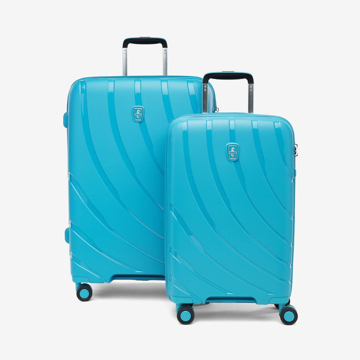 Expandable Hardside Spinner Set Surf Teal Lightweight Luggage