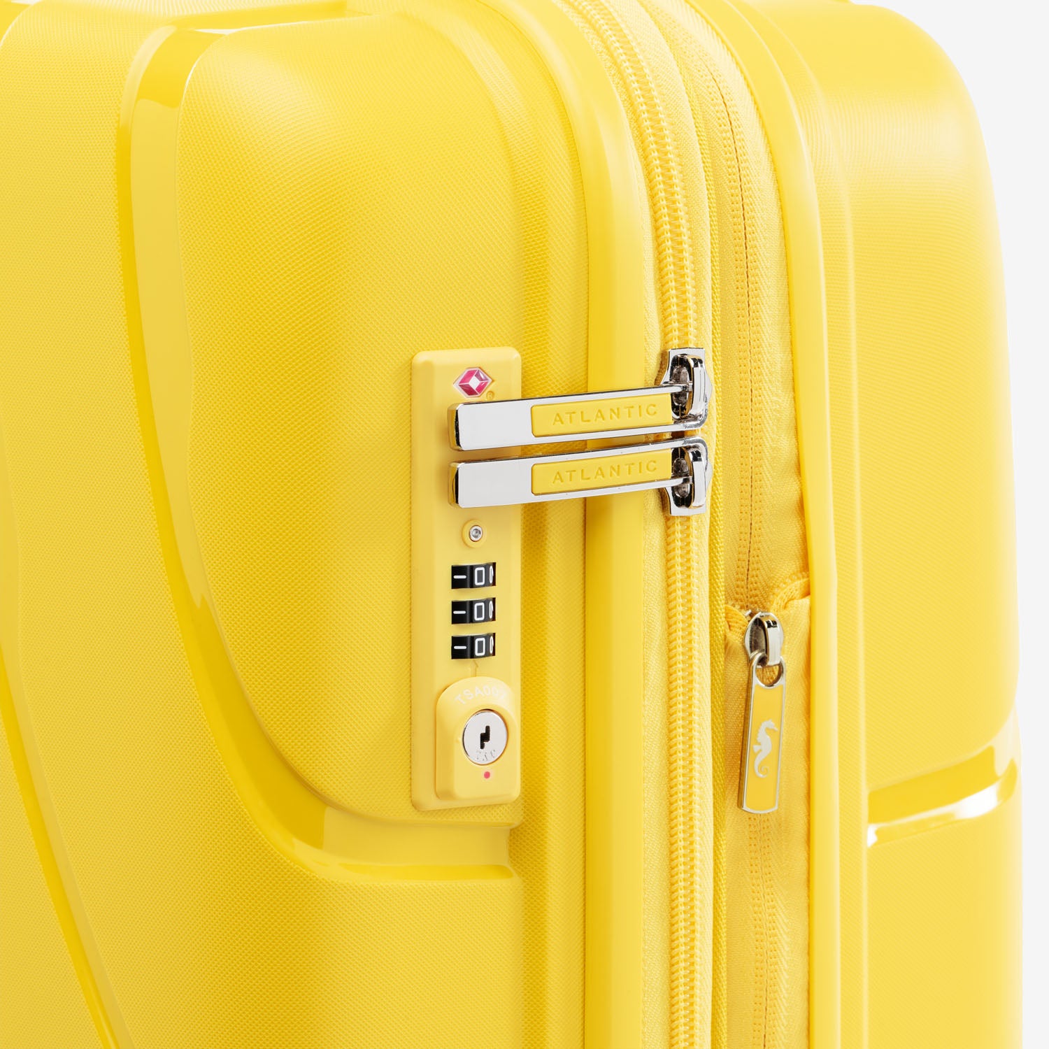 Bright yellow luggage on sale