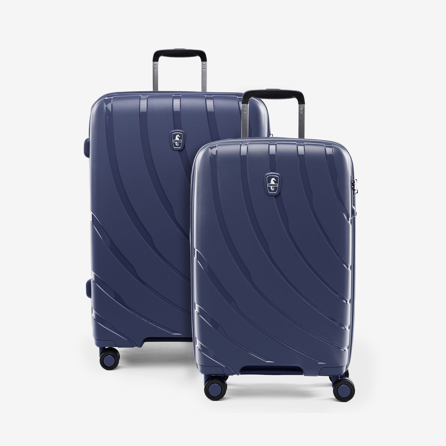 Expandable Hardside Spinner Set Nautical Navy Lightweight Luggage Atlantic Luggage