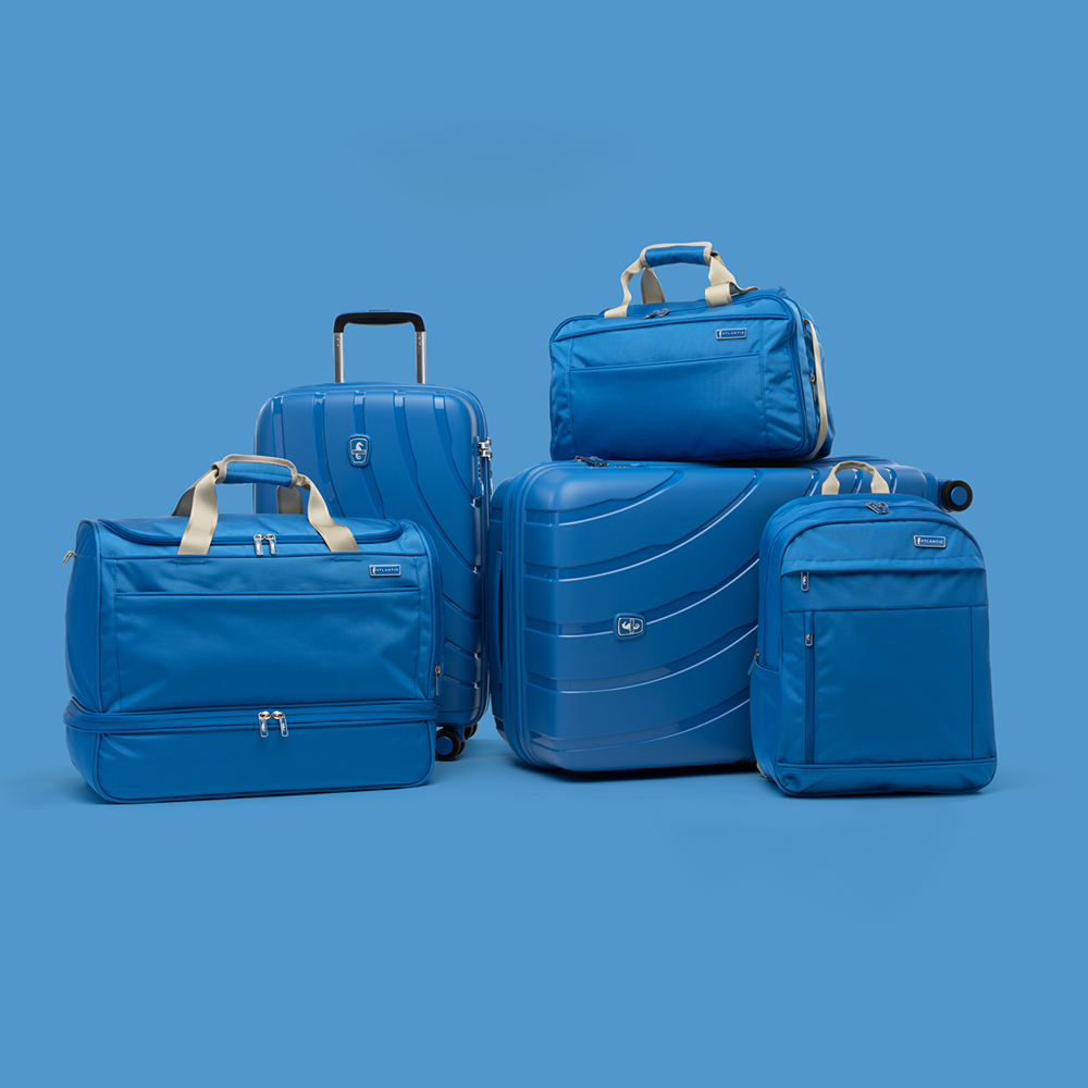 ocean blue softbags and hardside luggage