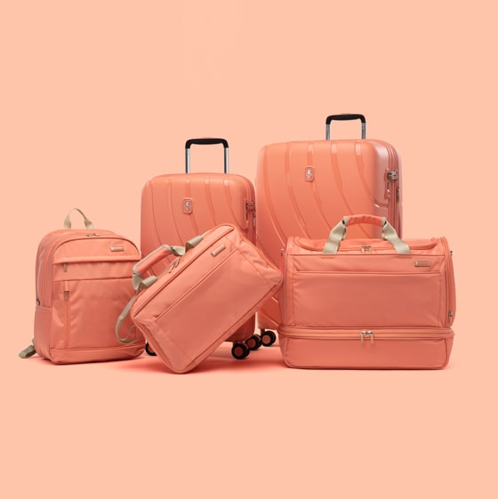 Pink Small Luggage Bag Side And Front View Isolated On White Stock Photo -  Download Image Now - iStock